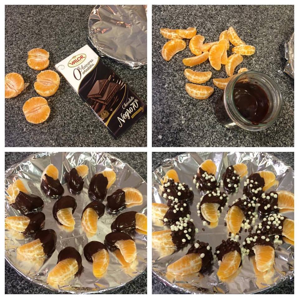 Mandarinas con chocolate