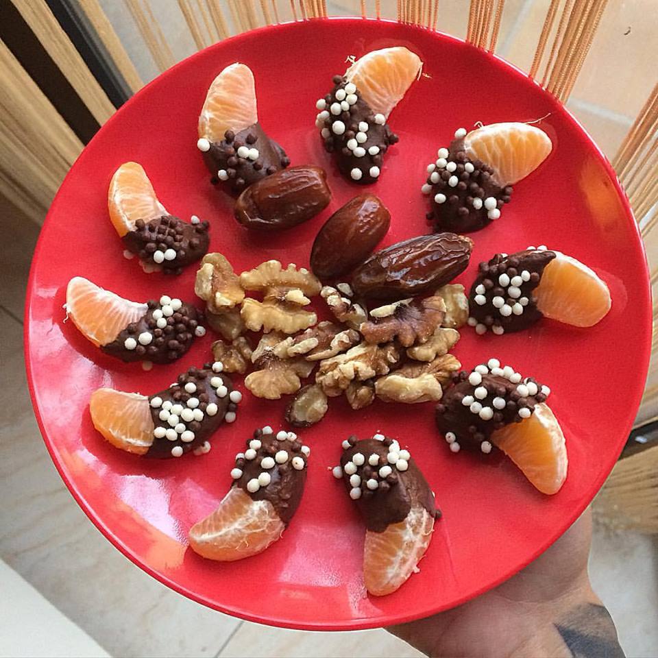 Mandarinas con chocolate