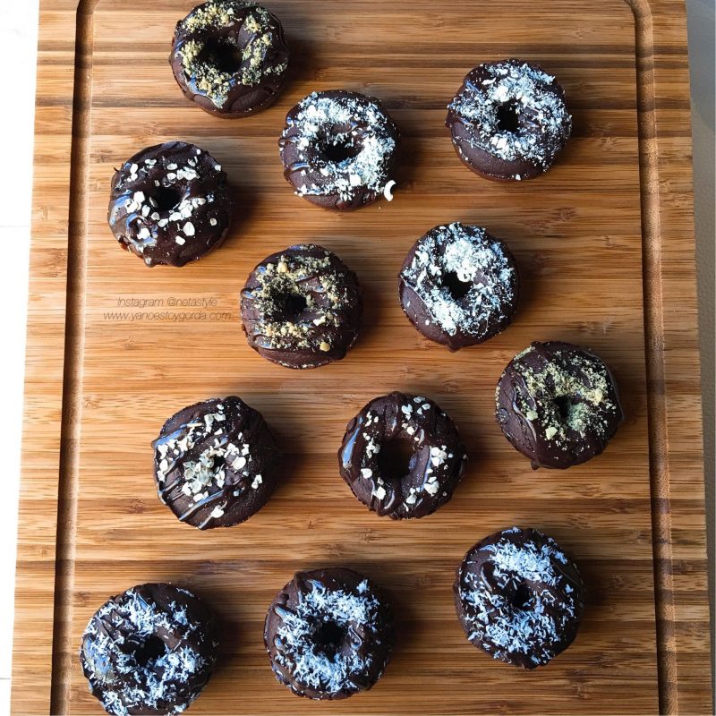 Donettes de avena doble choc "fit" (Donuts fitness)