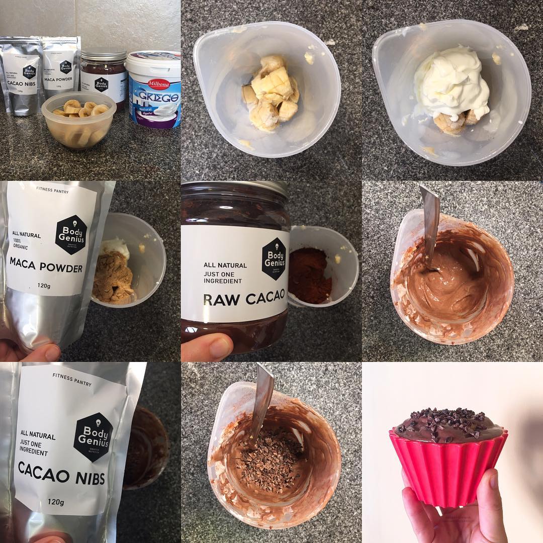 Helado de cacao y maca