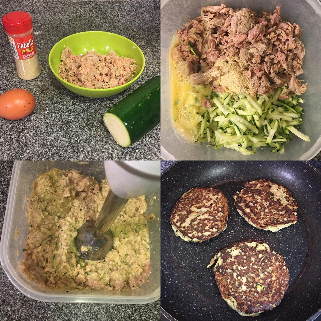 Hamburguesas de atún y calabacín "fit"