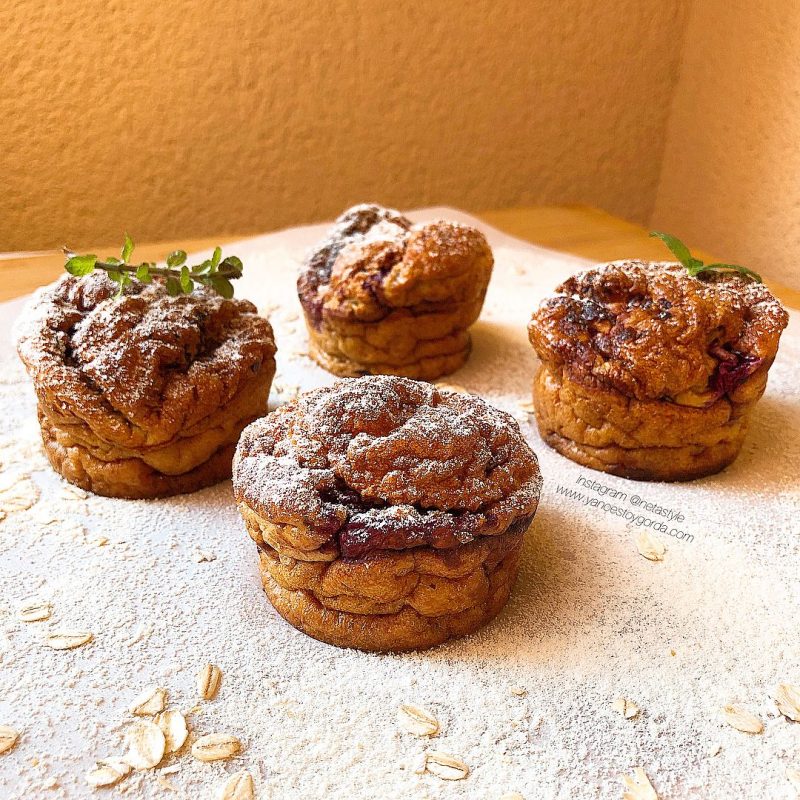 MUFFINS DE AVENA CON FRAMBUESAS