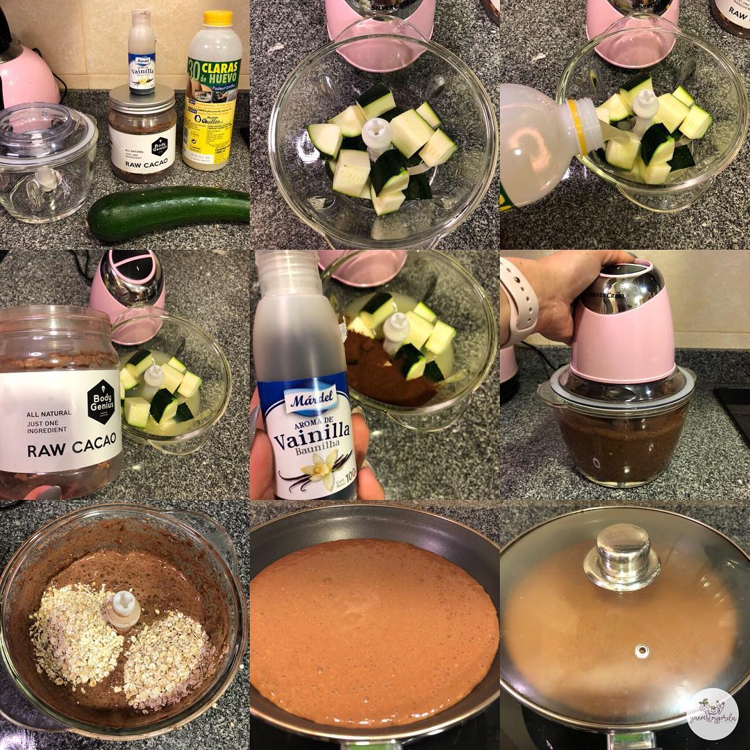 Maxitortita de avena y calabacín con cacao