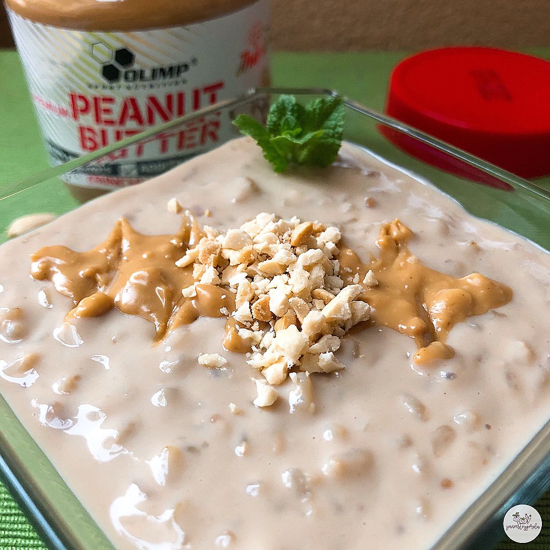 Arroz integral con leche y manteca de cacahuete