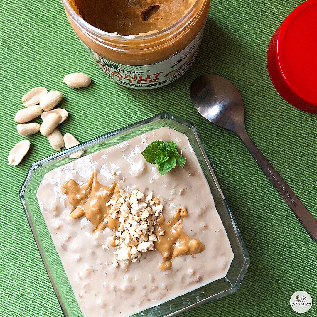 Arroz integral con leche y manteca de cacahuete