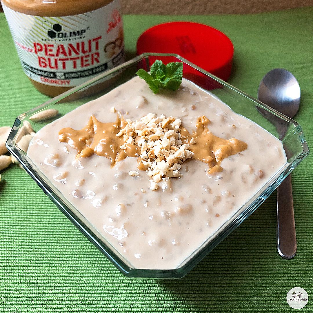 Arroz integral con leche y manteca de cacahuete