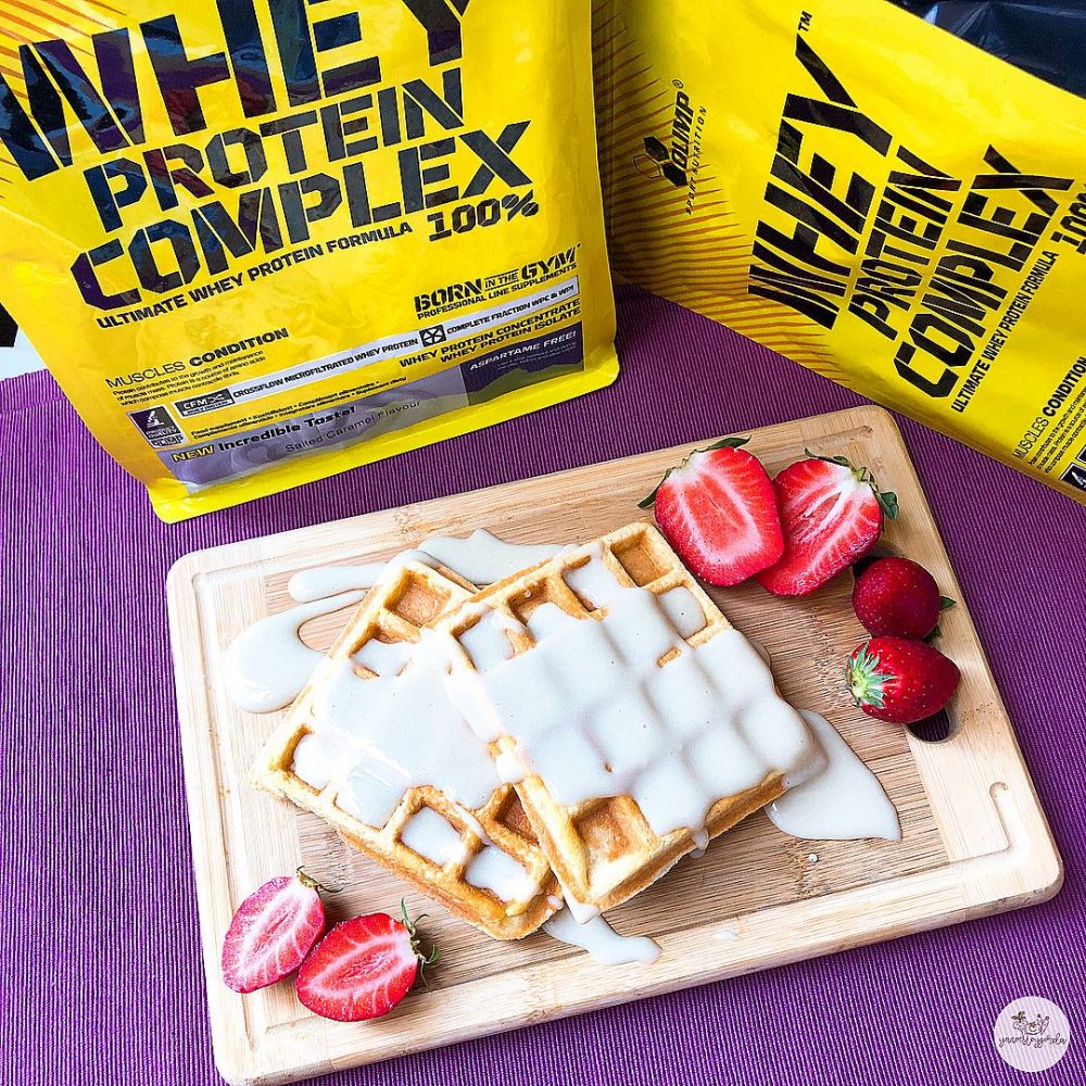 Gofres “low-carb” a la crema de caramelo