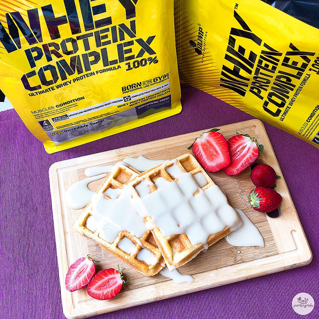 Gofres “low-carb” a la crema de caramelo