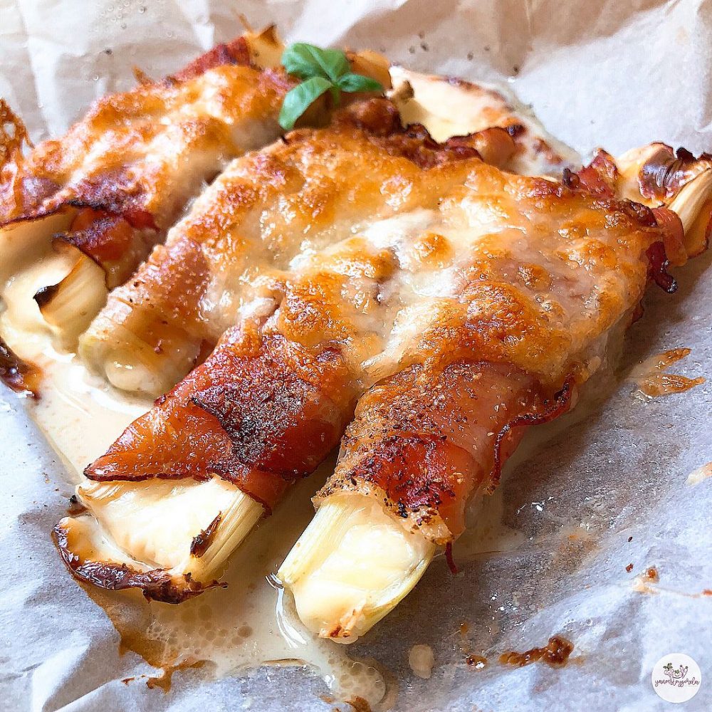 Apios rellenos con jamón y queso