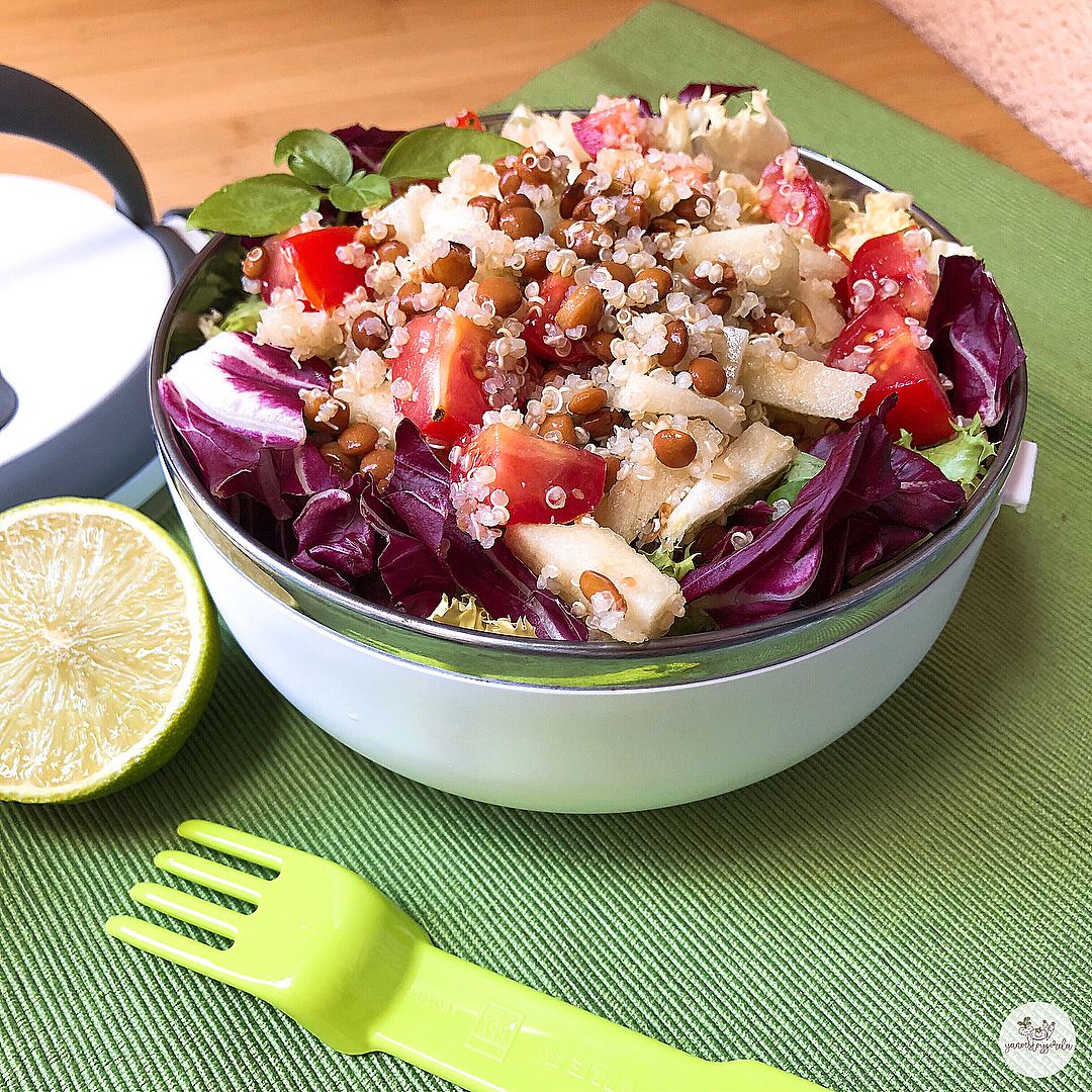 ensalada de quinoa y lentejas