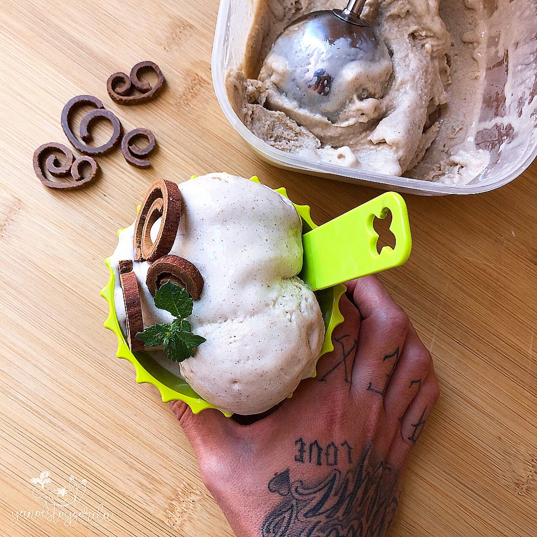 Helado saludable de arroz con leche