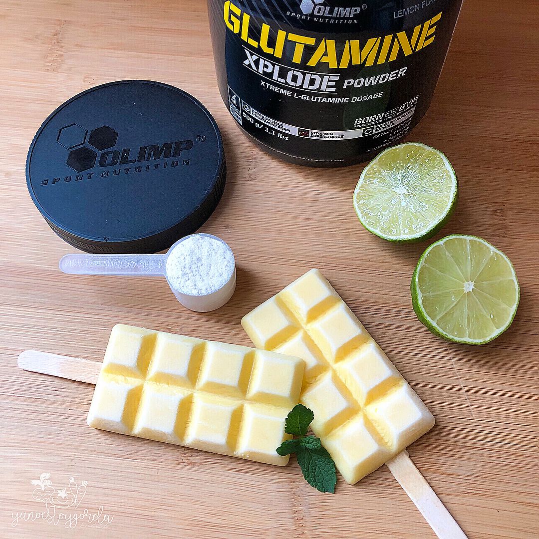 Helados de glutamina lima-limón