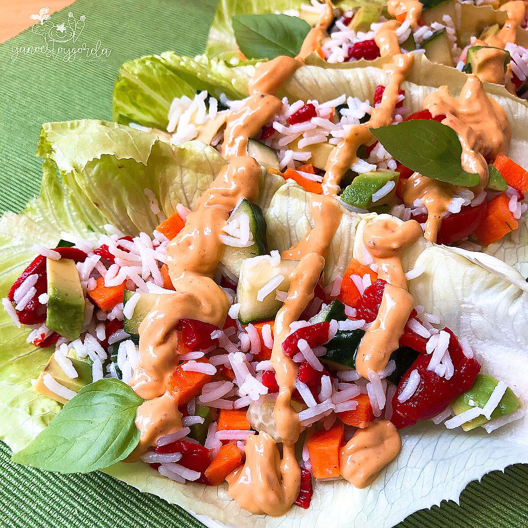 TACOS DE LECHUGA CON ARROZ