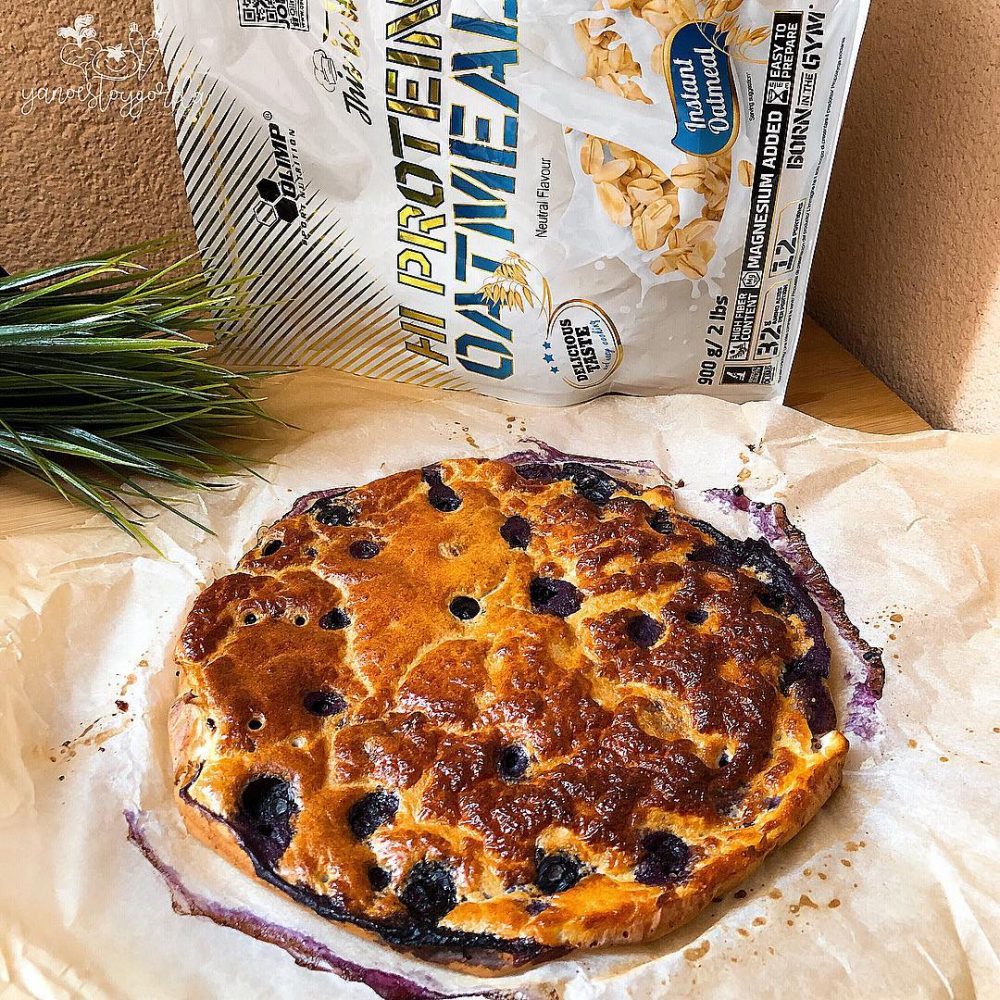 Torta de avena con arándanos