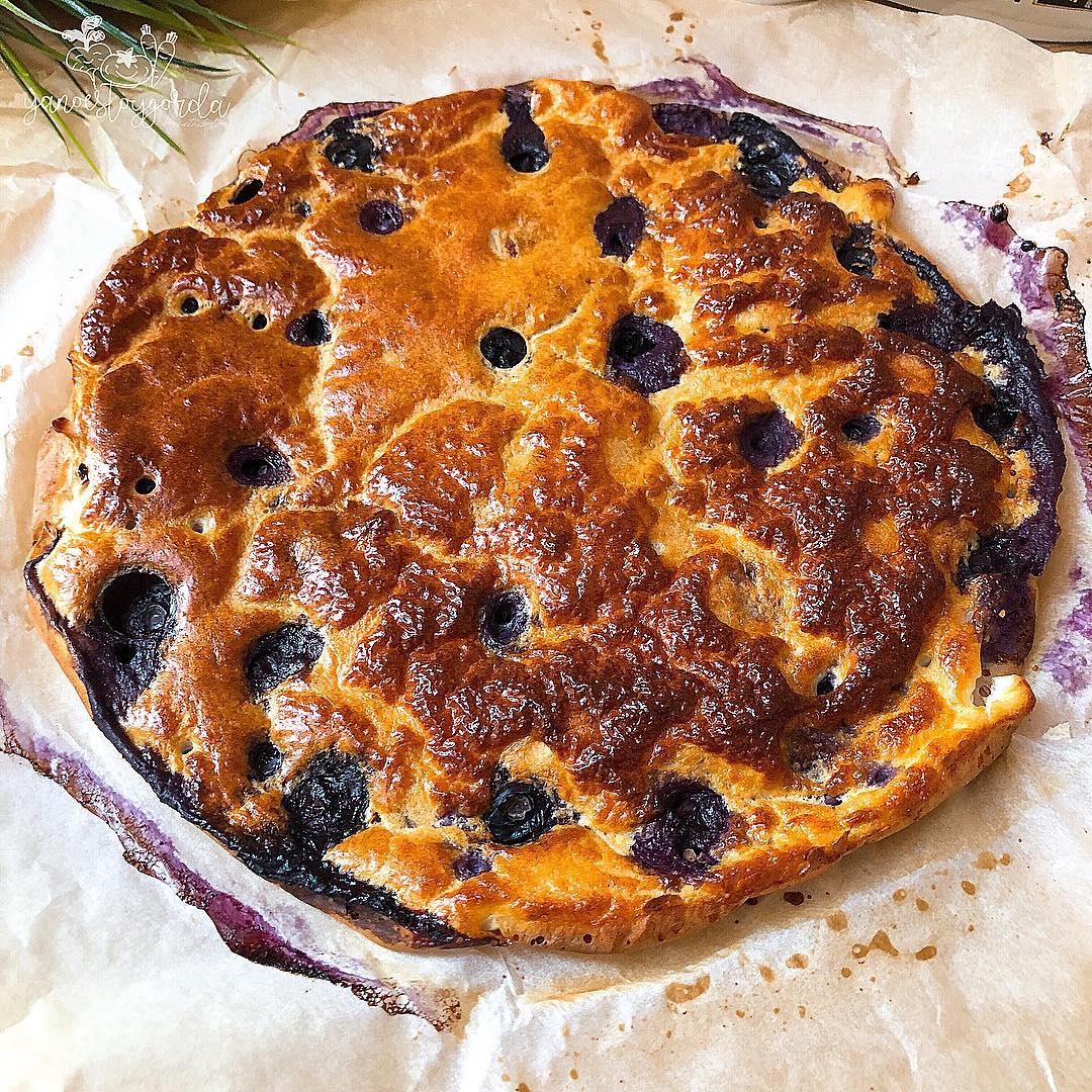 torta de avena con arándanos