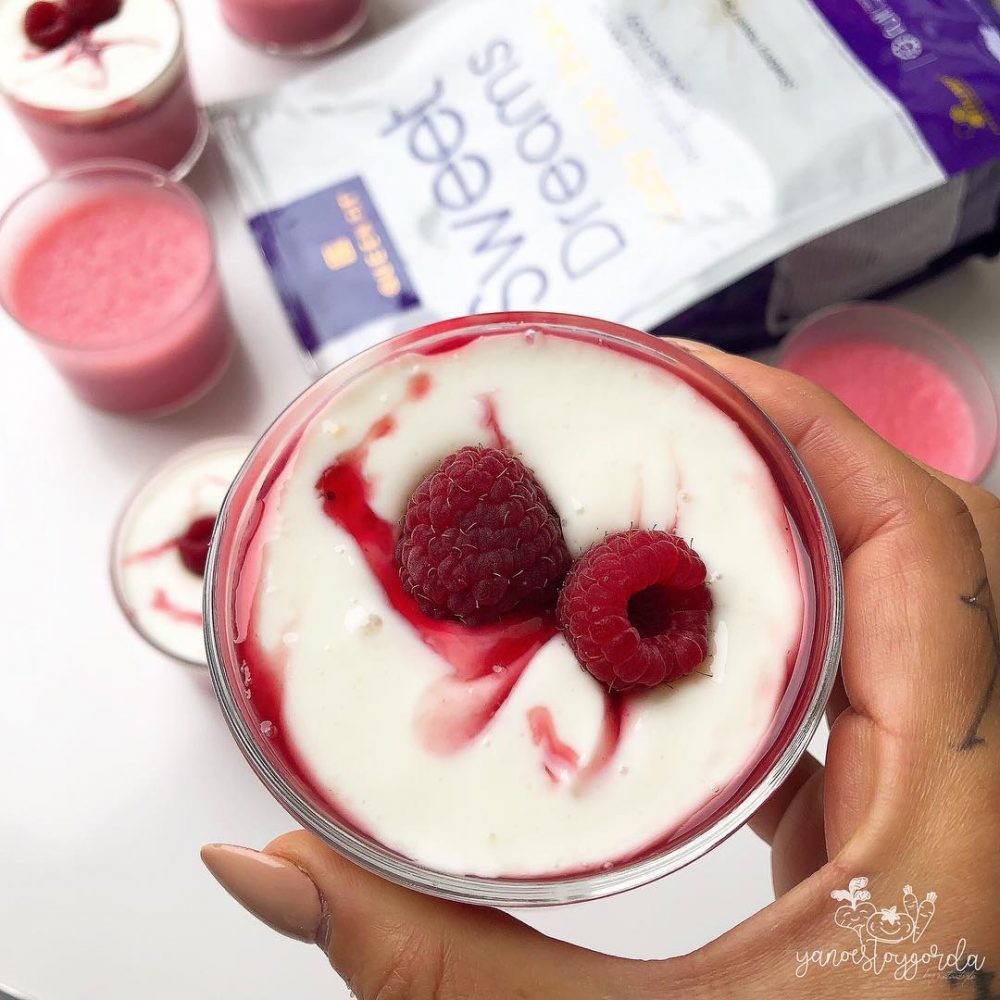 Mousse de caseina sabor fresa