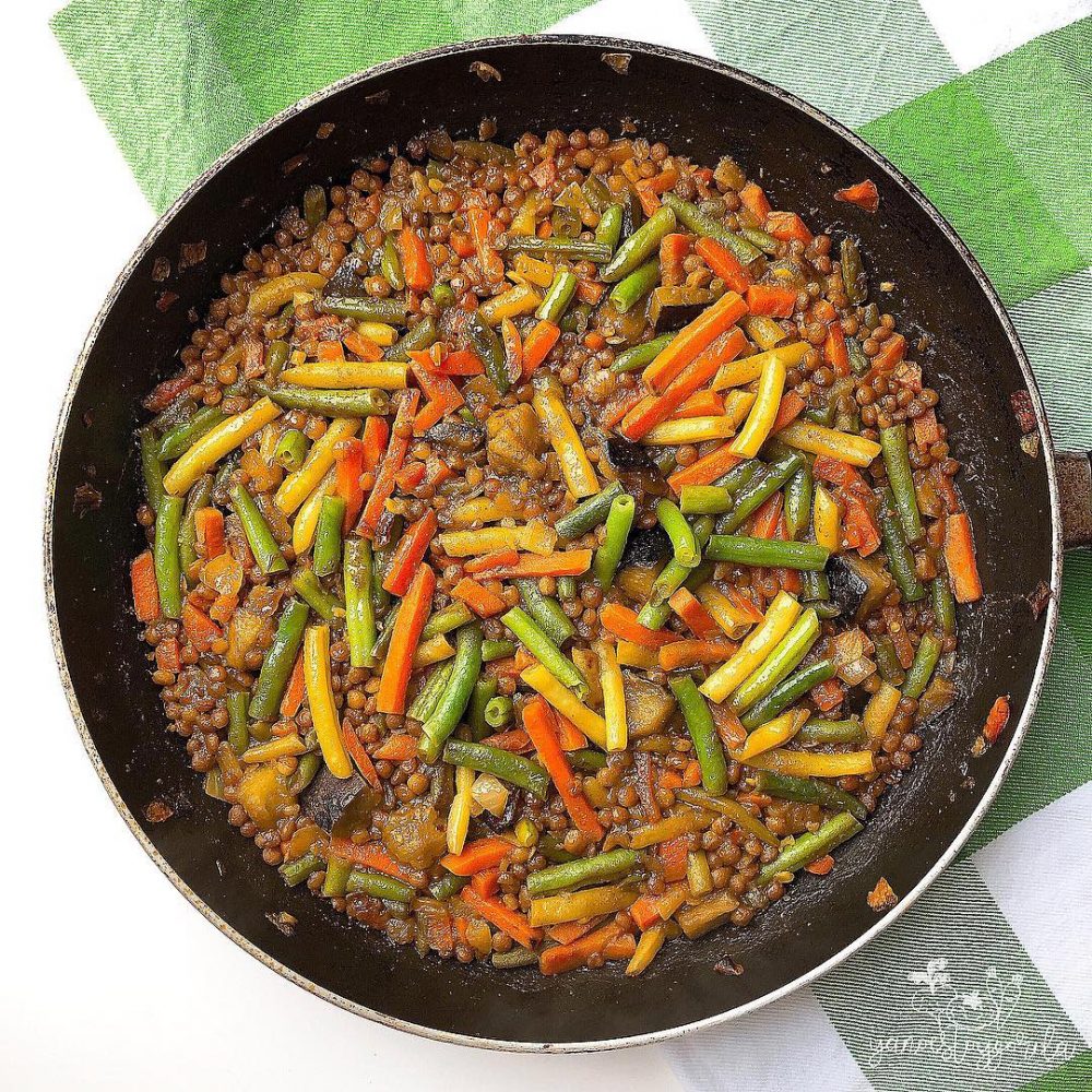 Lentejas con verduritas al curry