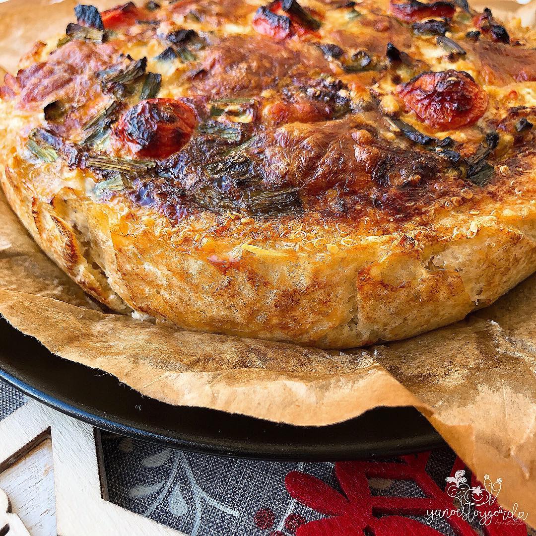 quiche en costra de quinoa