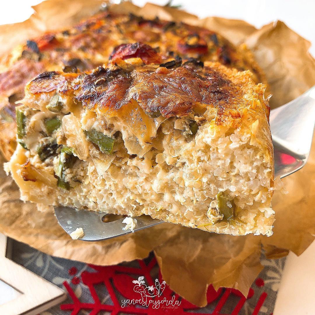 Quiche en costra de quinoa