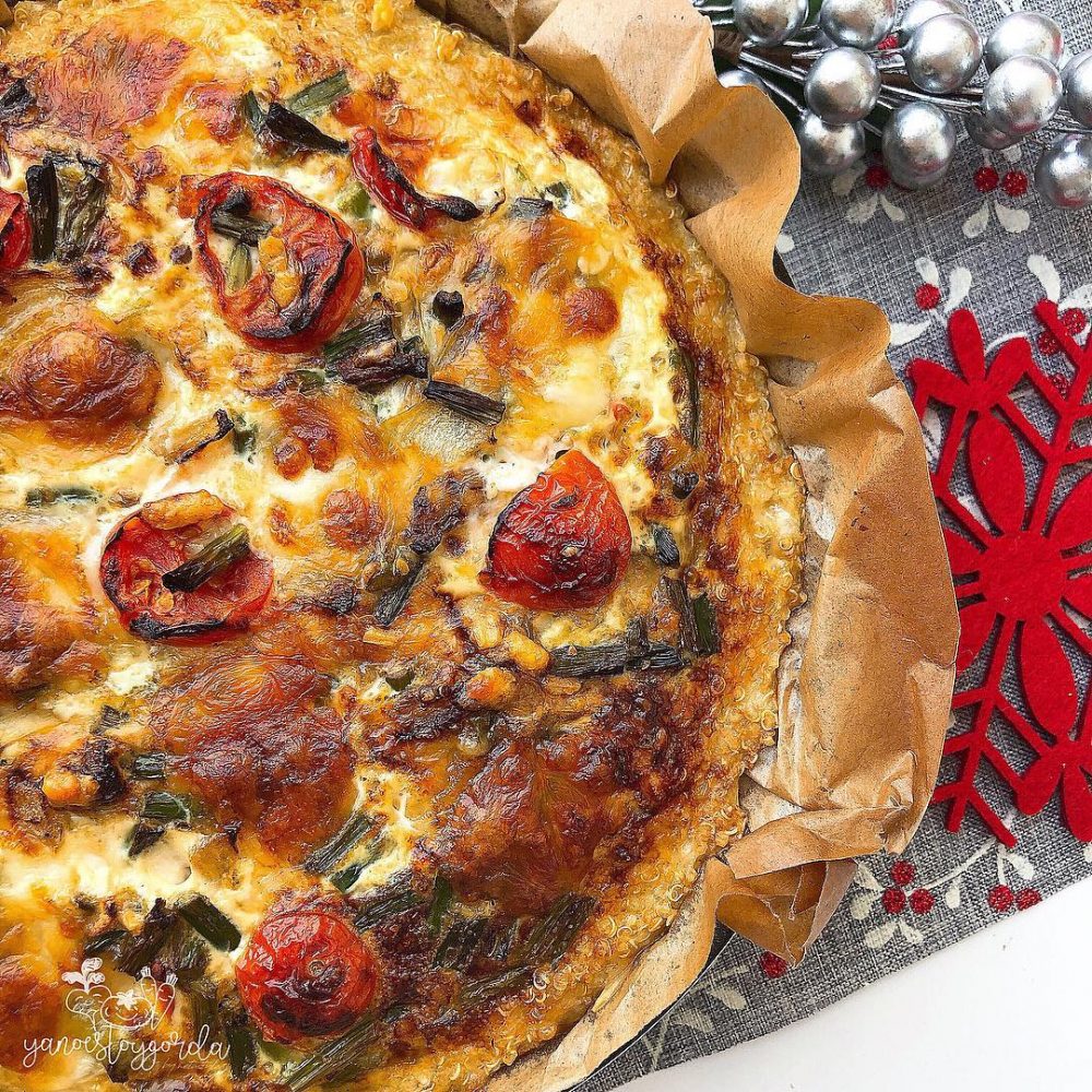 Quiche en costra de quinoa