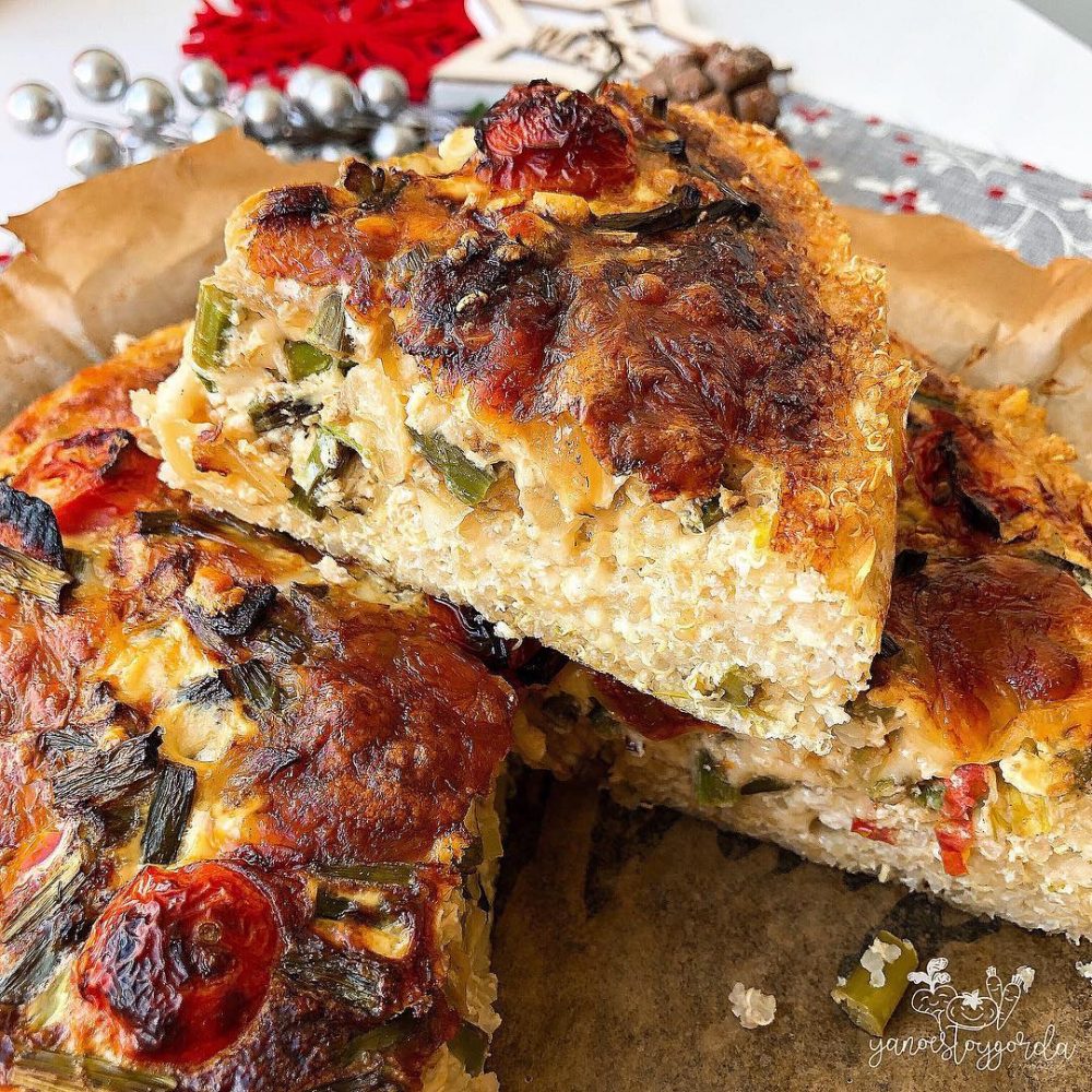 Quiche en costra de quinoa