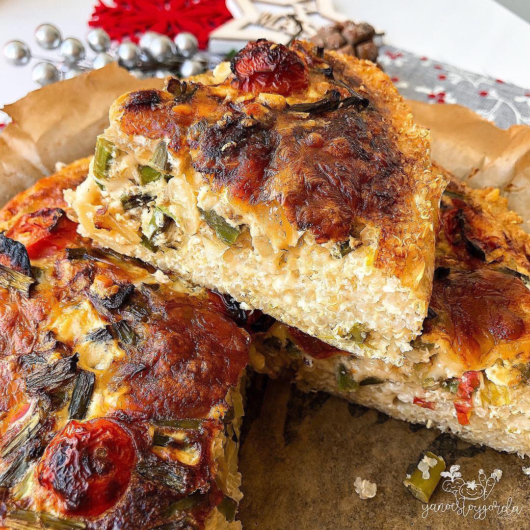 quiche en costra de quinoa