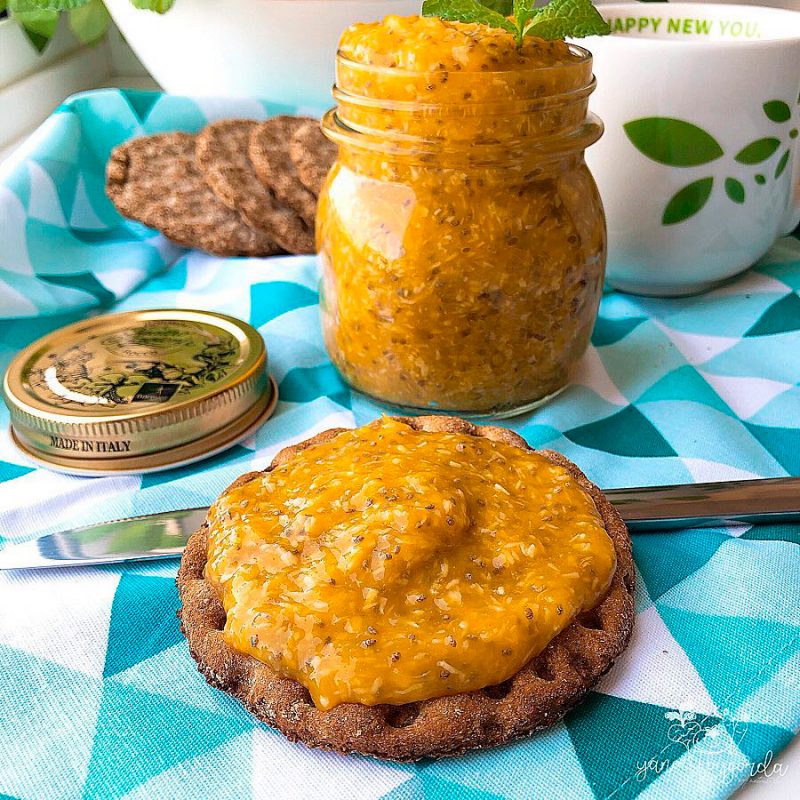 Mermelada de mango y coco sin azúcar