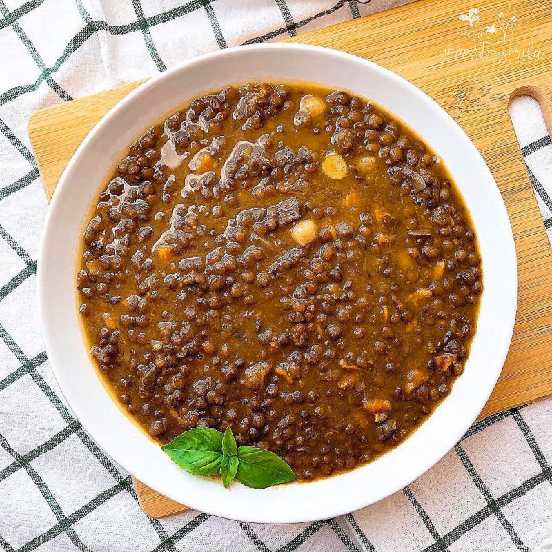 Lentejas con verduras y garbanzos