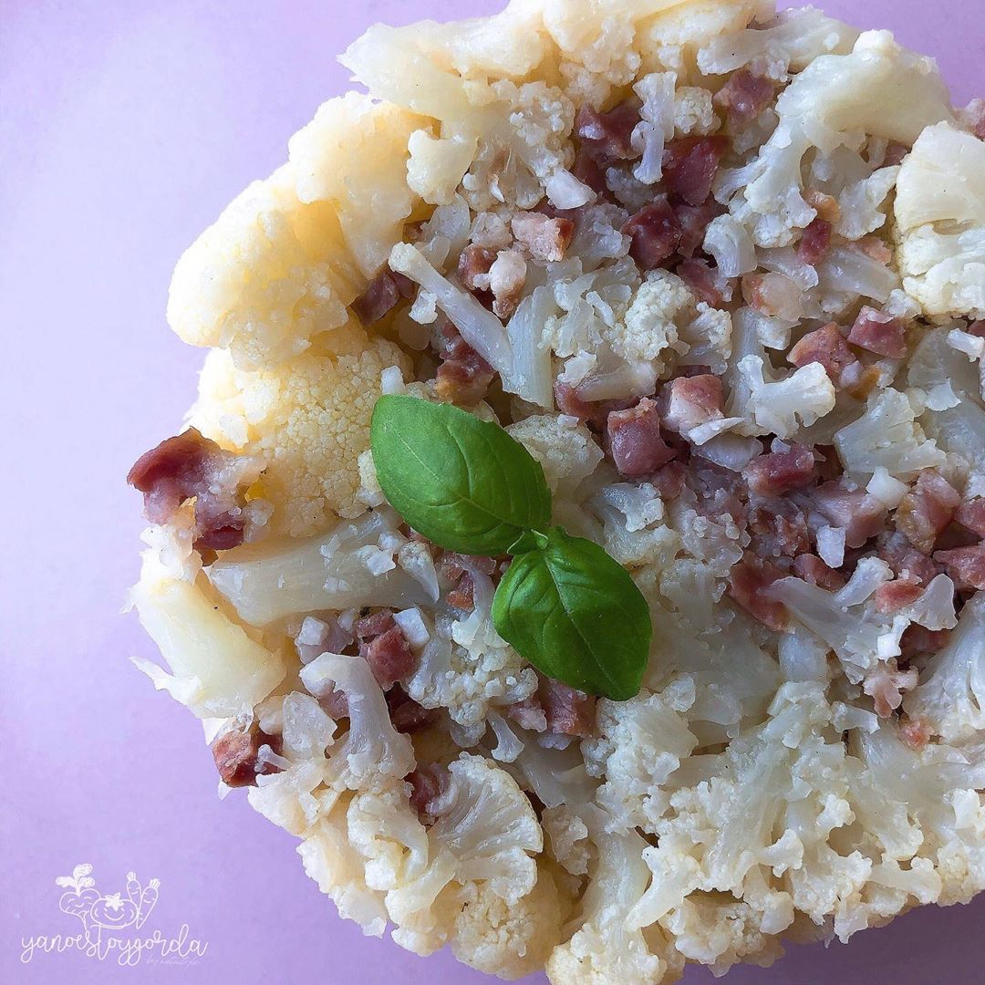 coliflor con ajitos y jamón