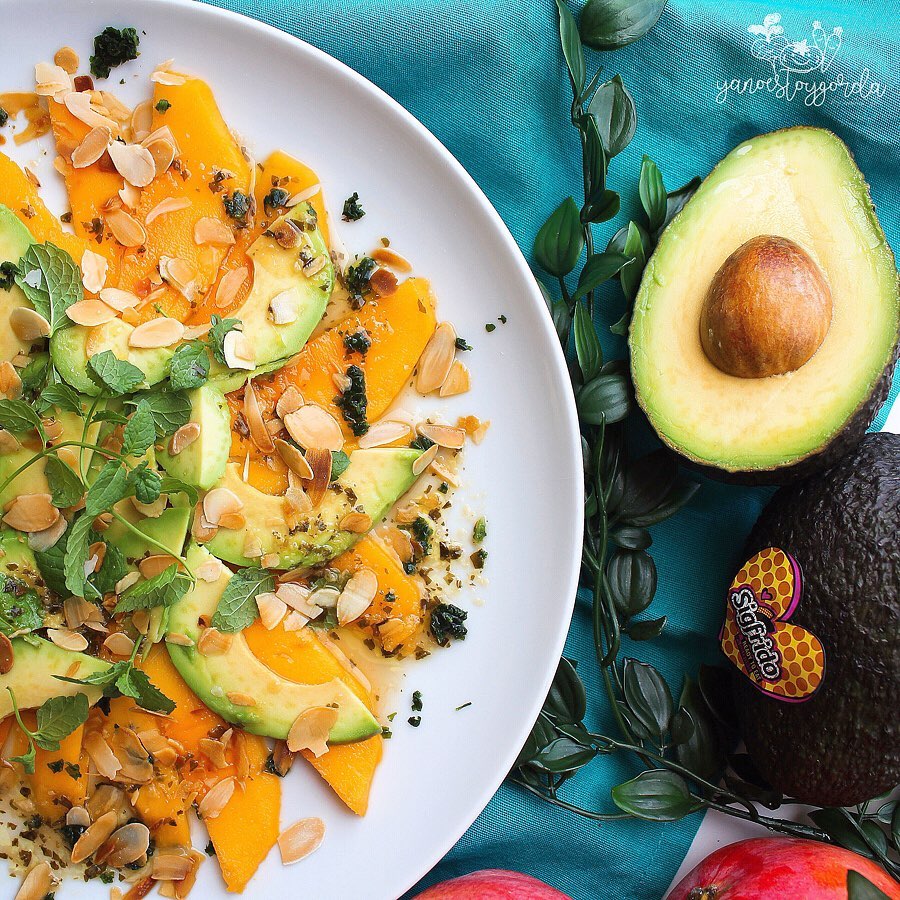 ensalada tropical a la menta con vinagreta de jengibre