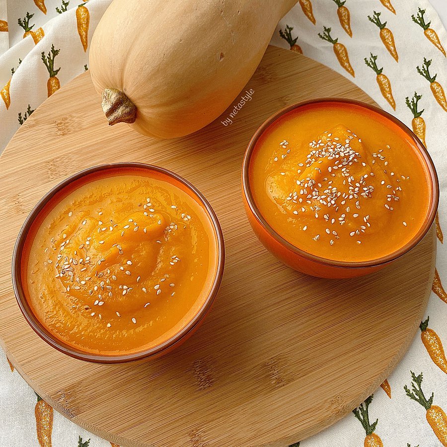 crema de calabaza y zanahorias al curry