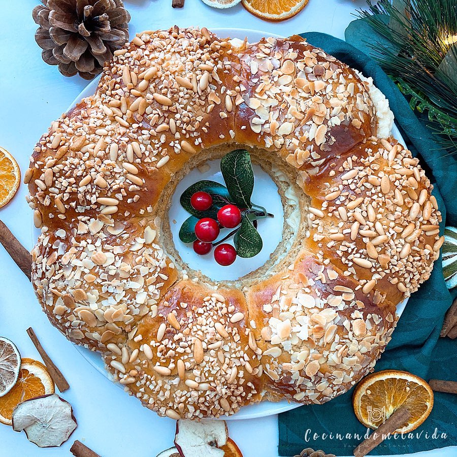 roscón de espelta con crema