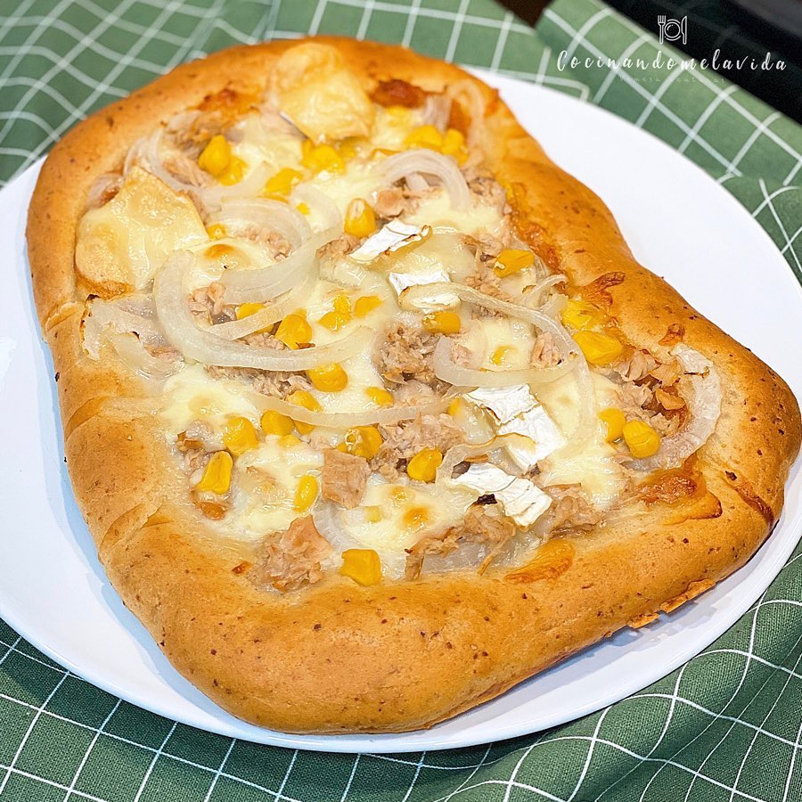 pizza de espelta con atún