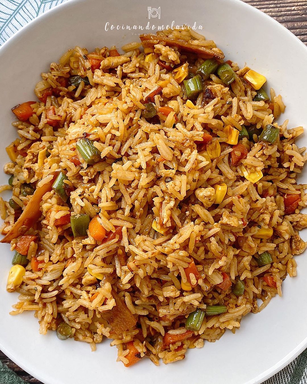 arroz frito con verduras