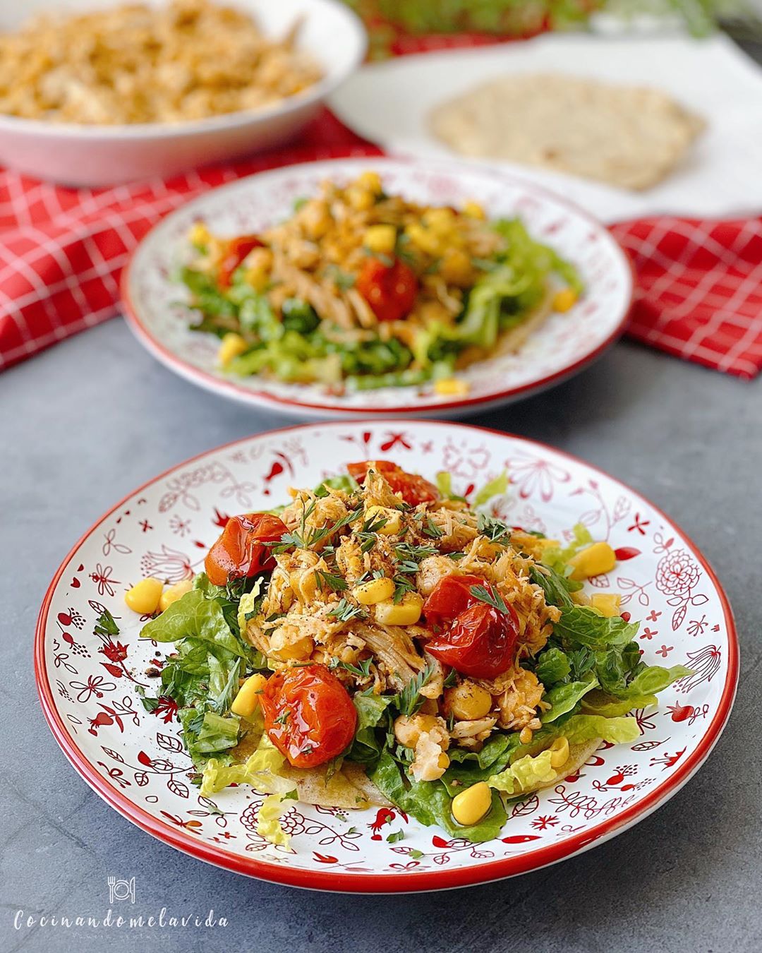 tacos de pollo y garbanzos