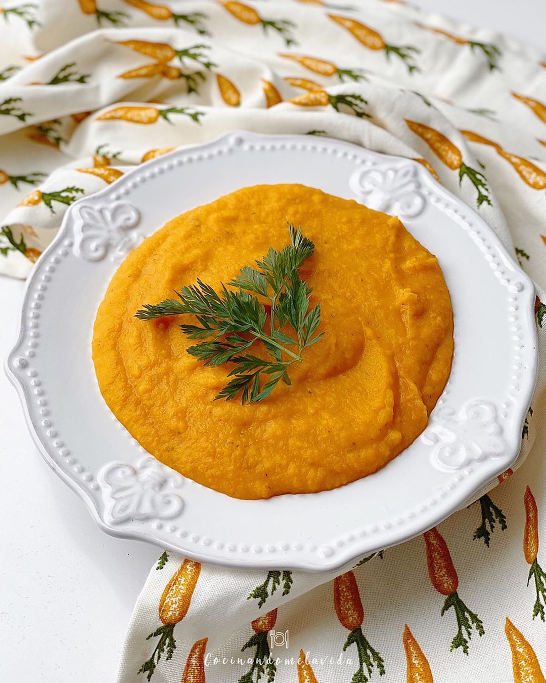 PURÉ DE CALABAZA Y ZANAHORÍAS ASADAS