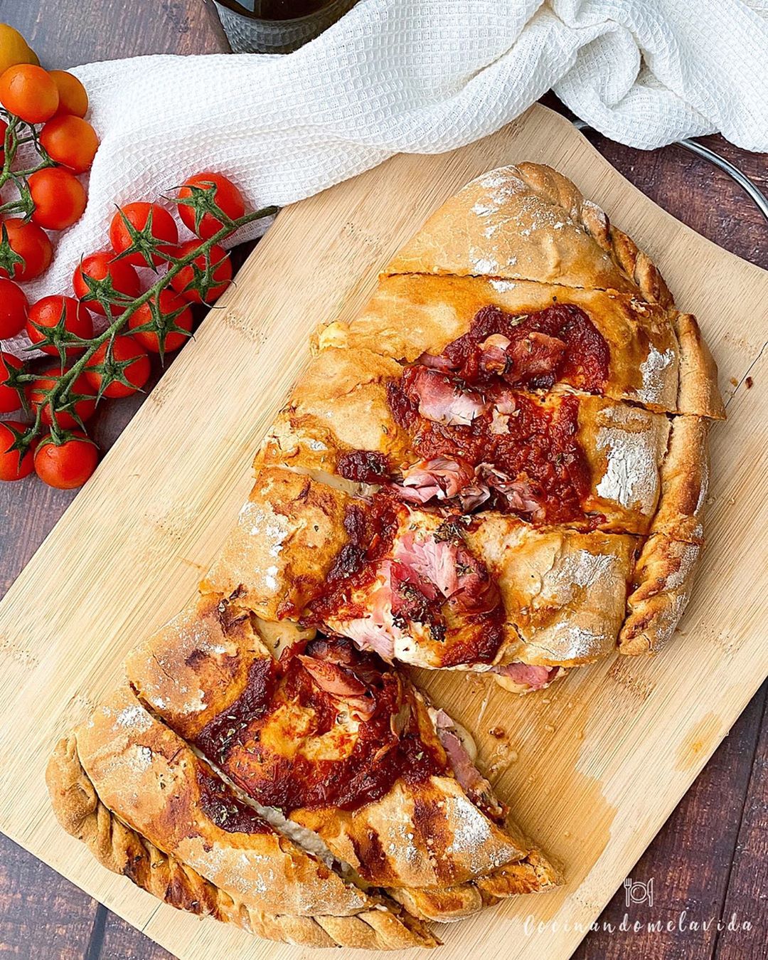 calzone con masa de cerveza