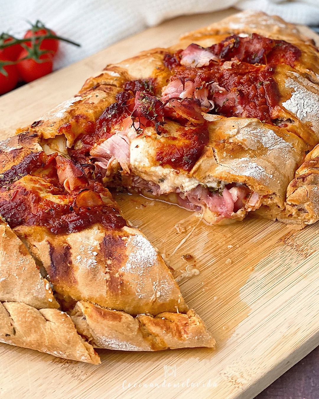 calzone con masa de cerveza