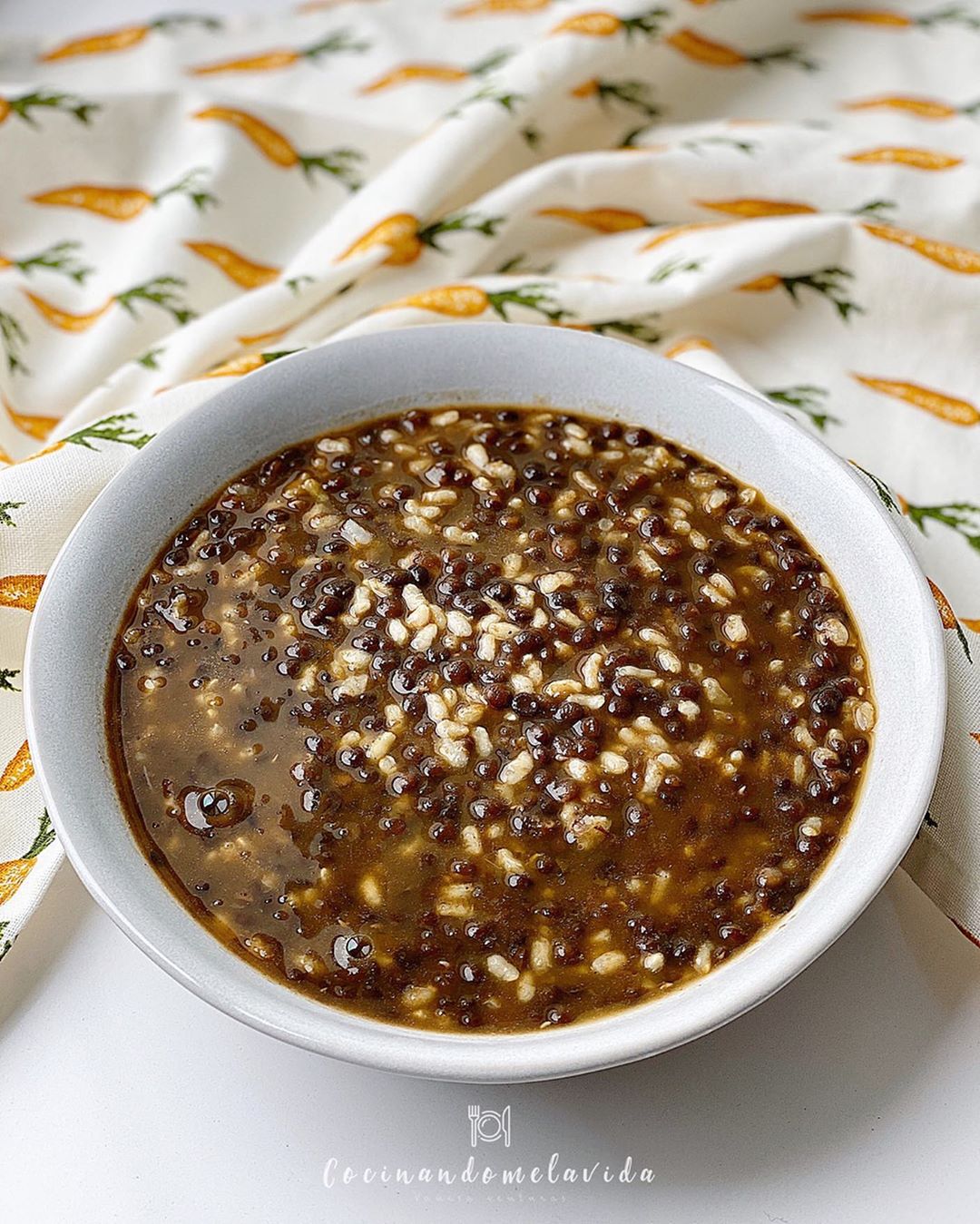 lentejas con verduras y arroz integral