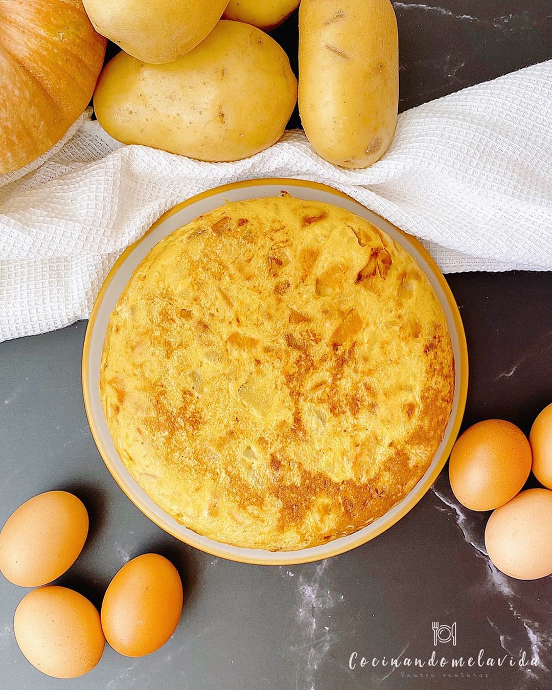 tortilla de patatas y calabaza