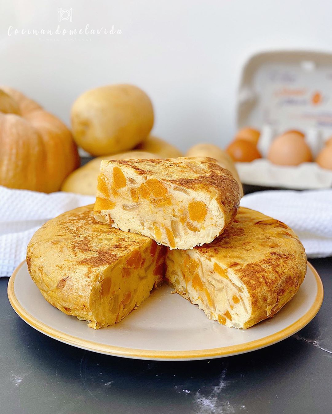 TORTILLA DE PATATAS Y CALABAZA