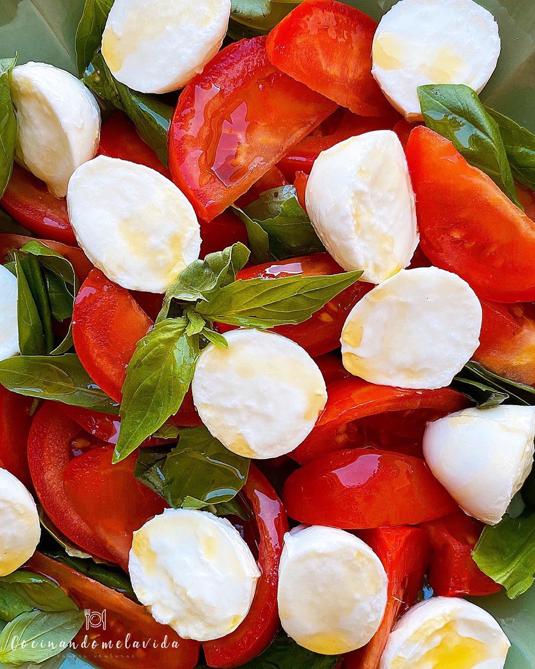 ensalada de tomate y albahaca