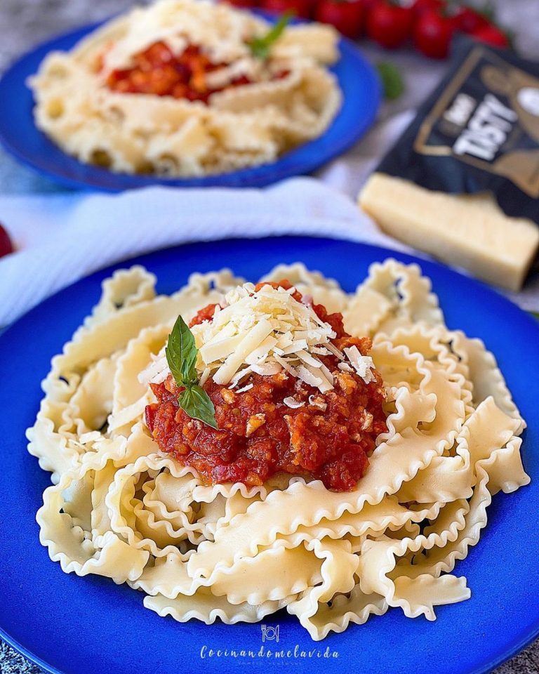 MAFALDINE CON BOLOÑESA DE POLLO COCINANDOMELAVIDA