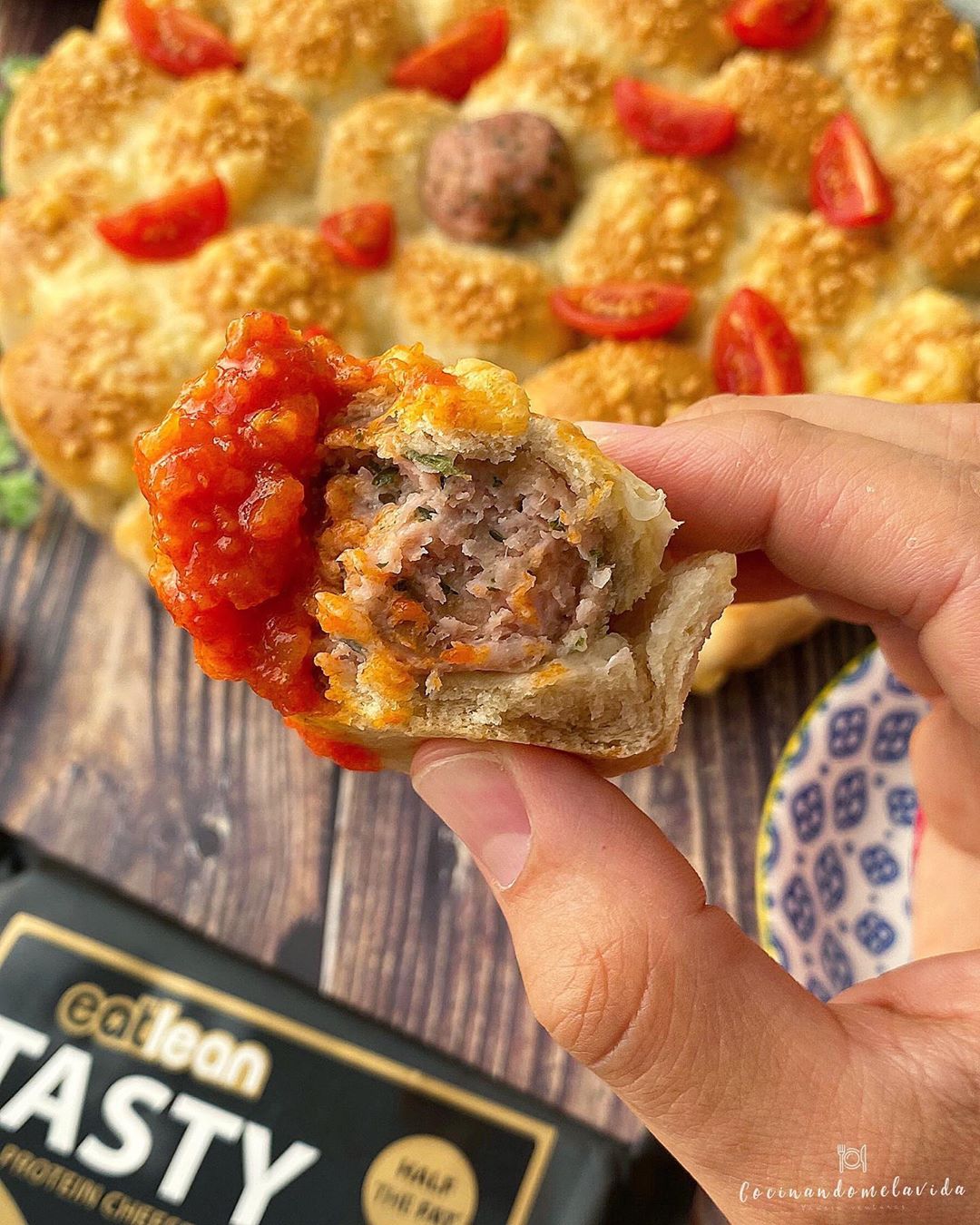 pizza de albóndigas