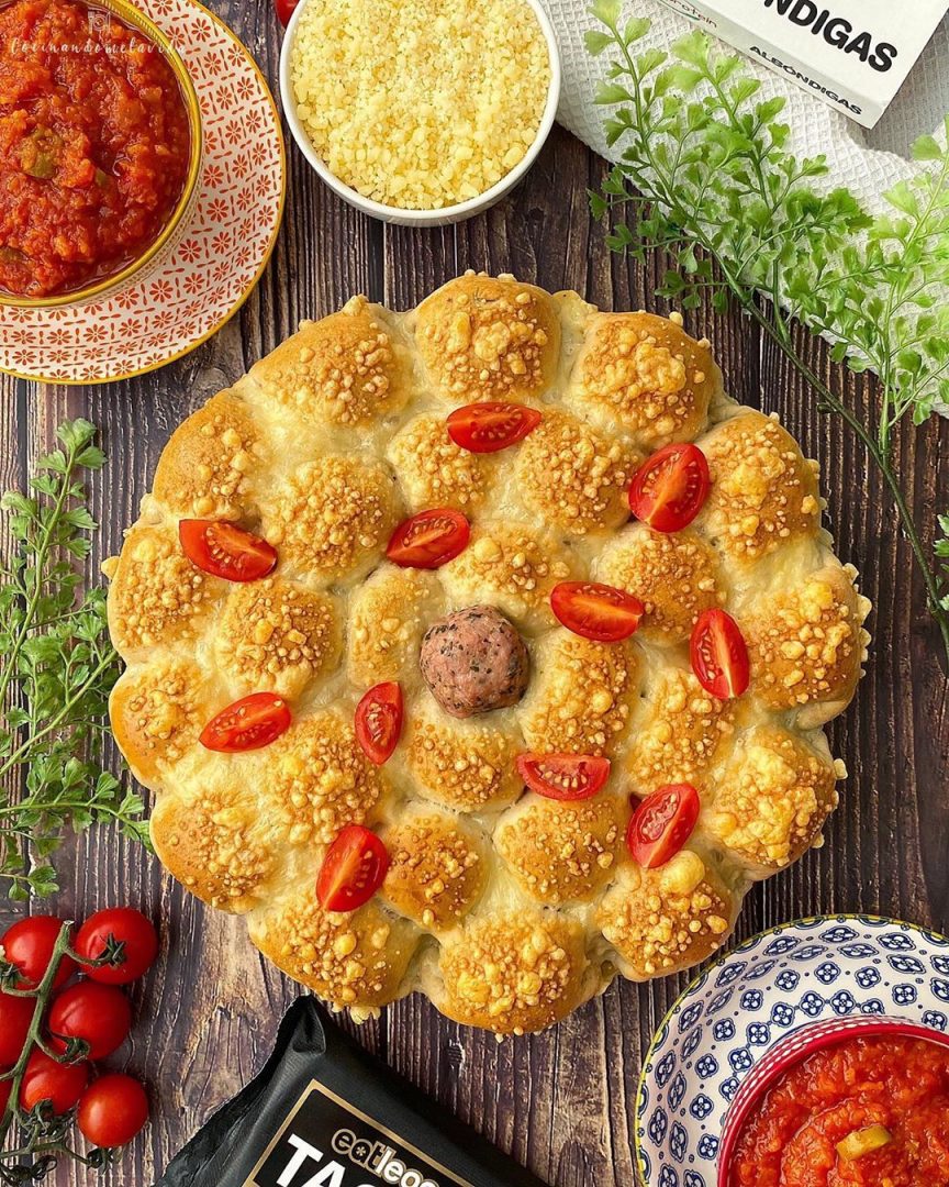 pizza de albóndigas