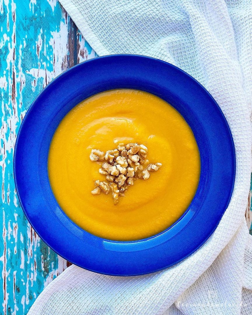 crema fría de calabaza y zanahoria