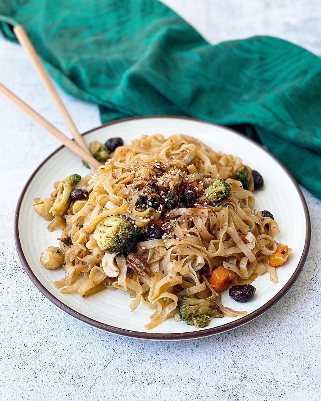 noodles de arroz con verduras