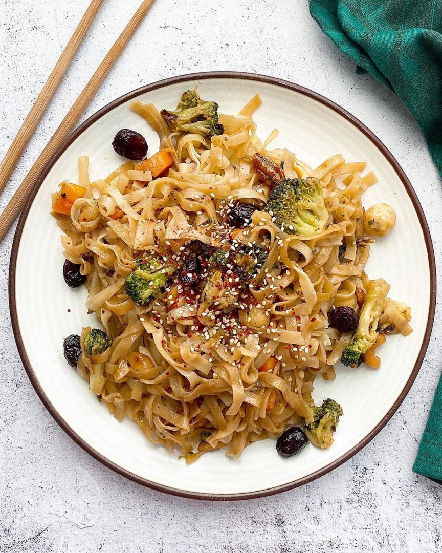 noodles de arroz con verduras