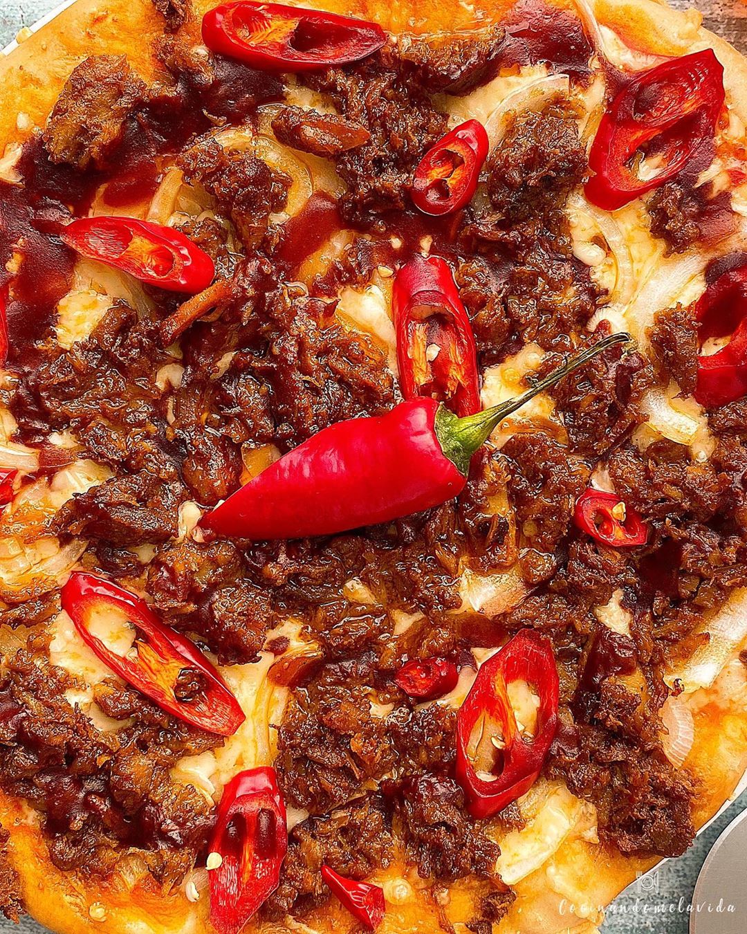 pizza de pulled pork