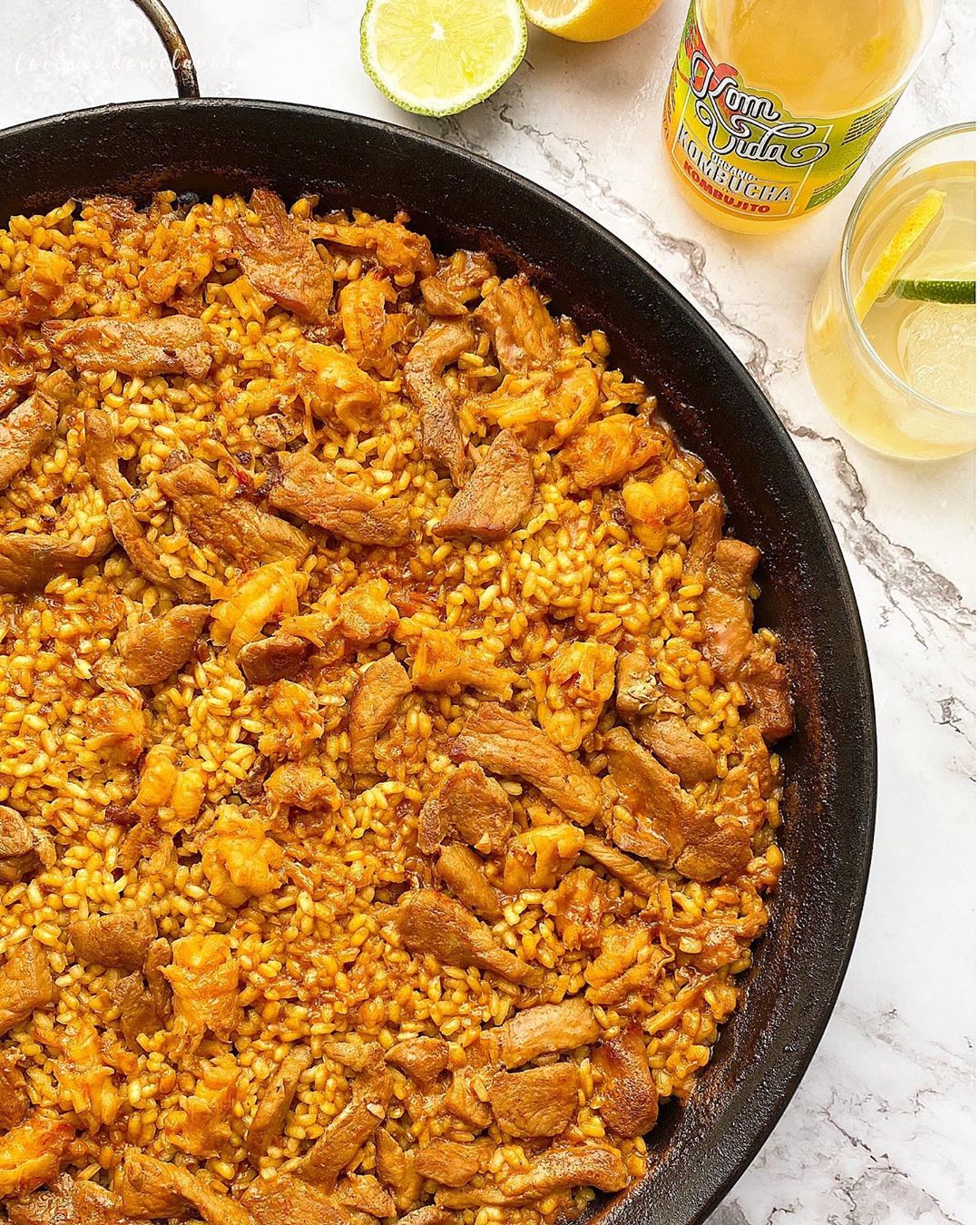 arroz con lomo de cerdo y gambones